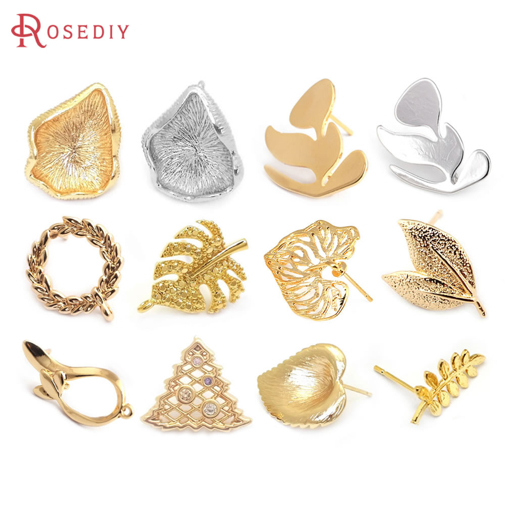 Jewelry Making Kits - 18K Gold Color Brass Lotus Leaf