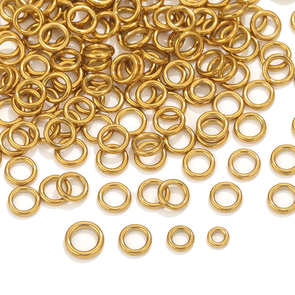 Jewelry Making Kit For Beginners - 50pcs Stainless Steel O Ring Gold