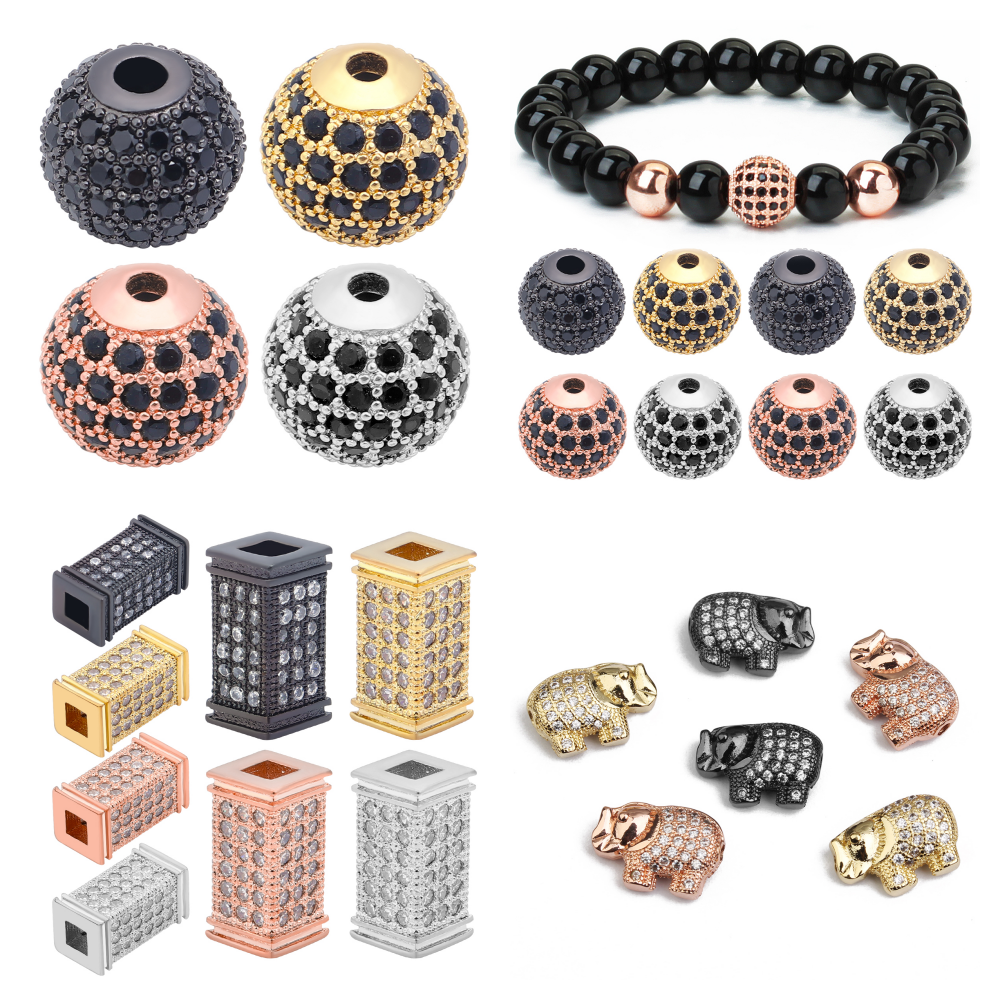 Jewelry Making Dc - DC 2pcs/lot Copper Inlaid Zircon Beads