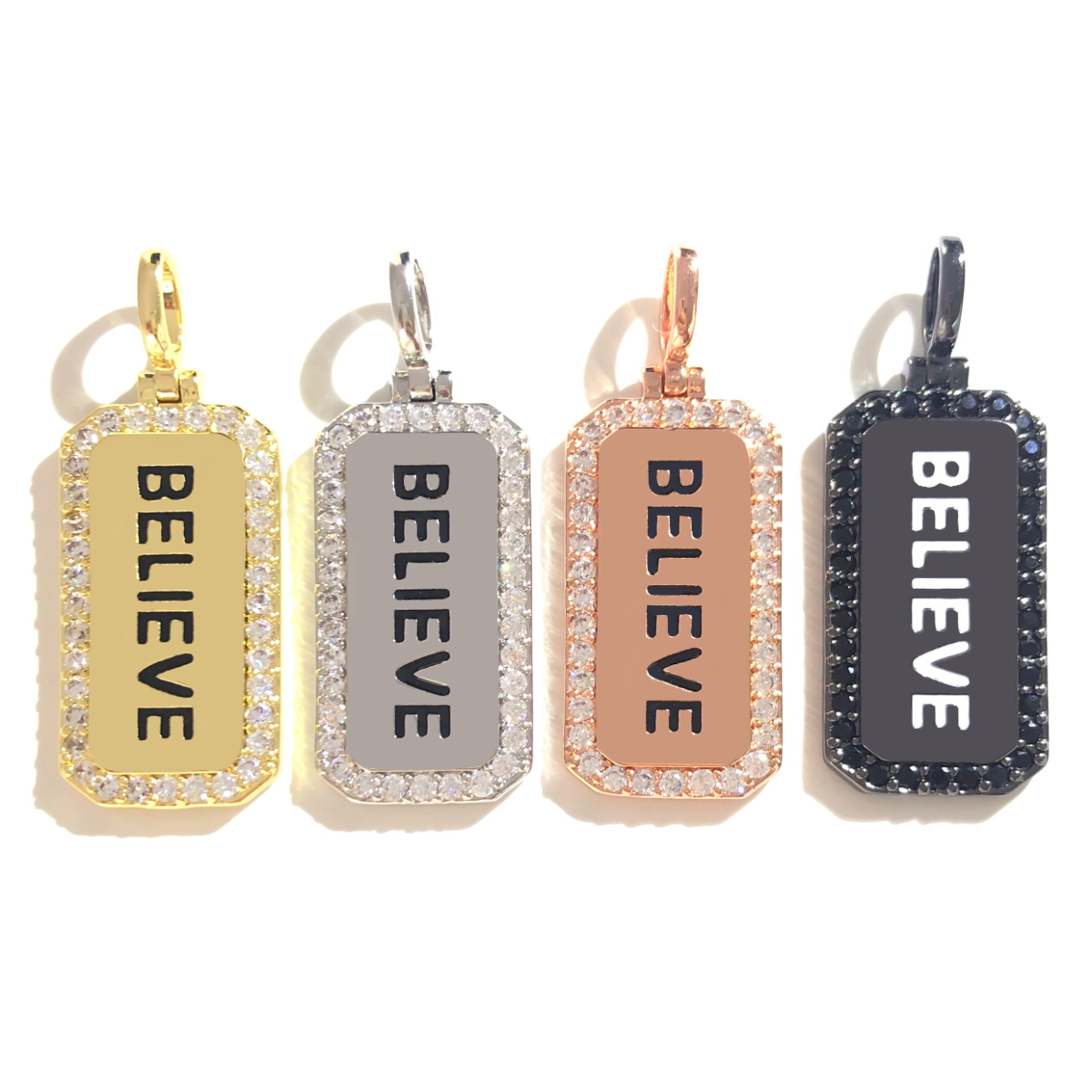 5pcs BELIEVE Word Tag Charm Re - Jewelry Making Quotes recension och pris