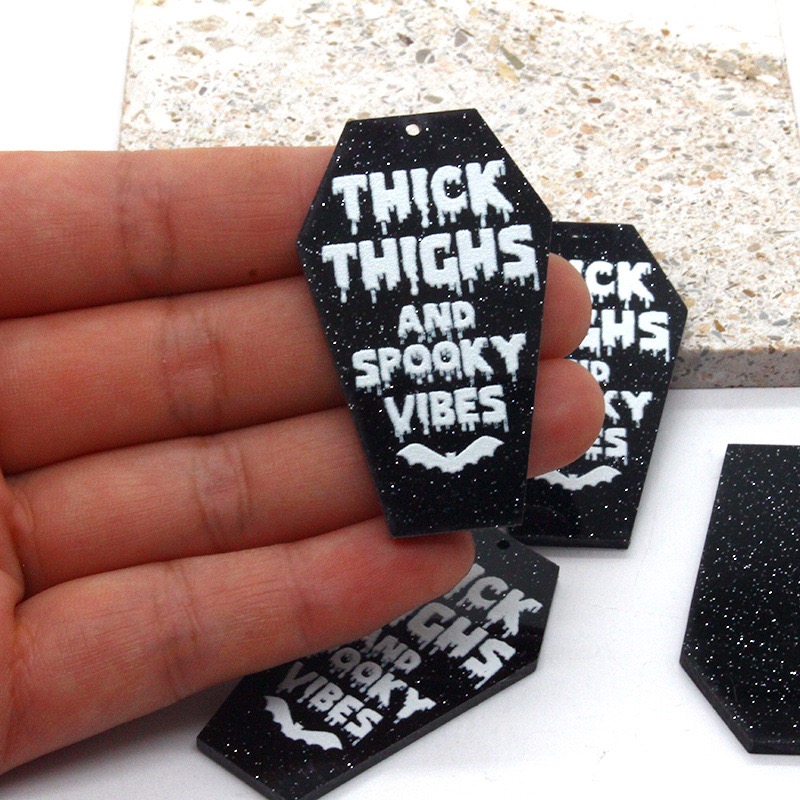 10pcs acrylic dark coffin quot - Jewelry Making Quotes recension och pris