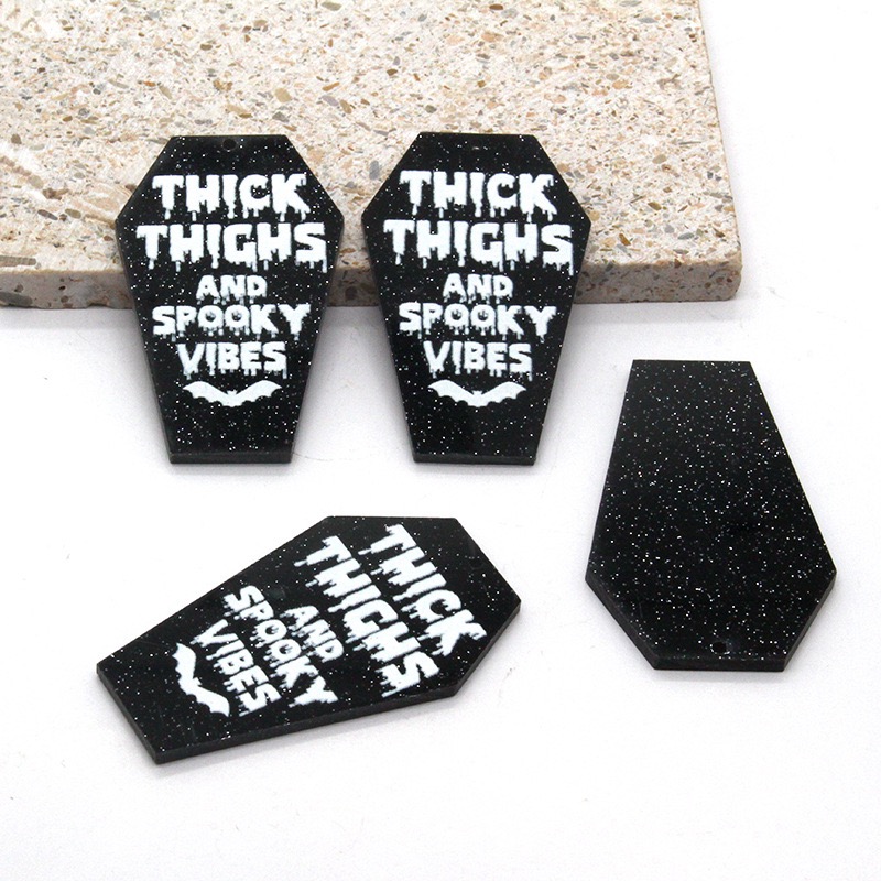 10pcs acrylic dark coffin quot - Jewelry Making Quotes recension och pris