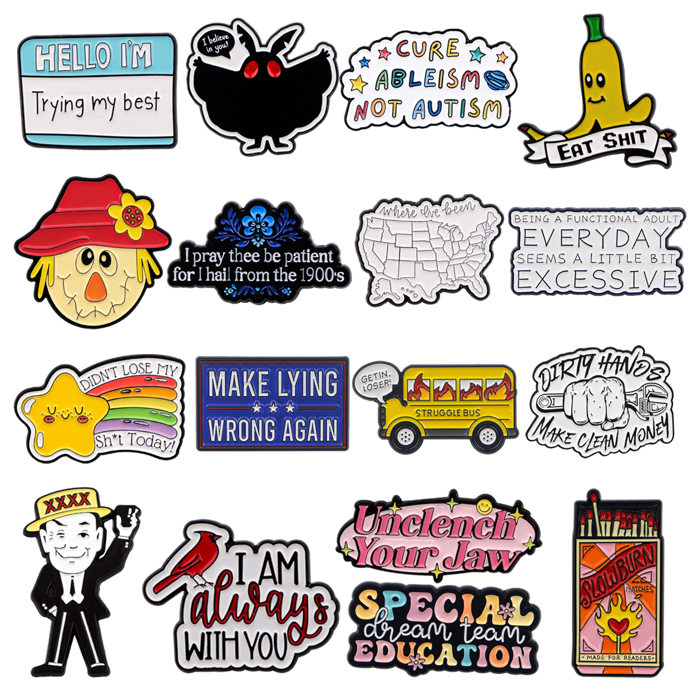 MAKE LYING Enamel Pins Funny Q - Jewelry Making Quotes recension och pris