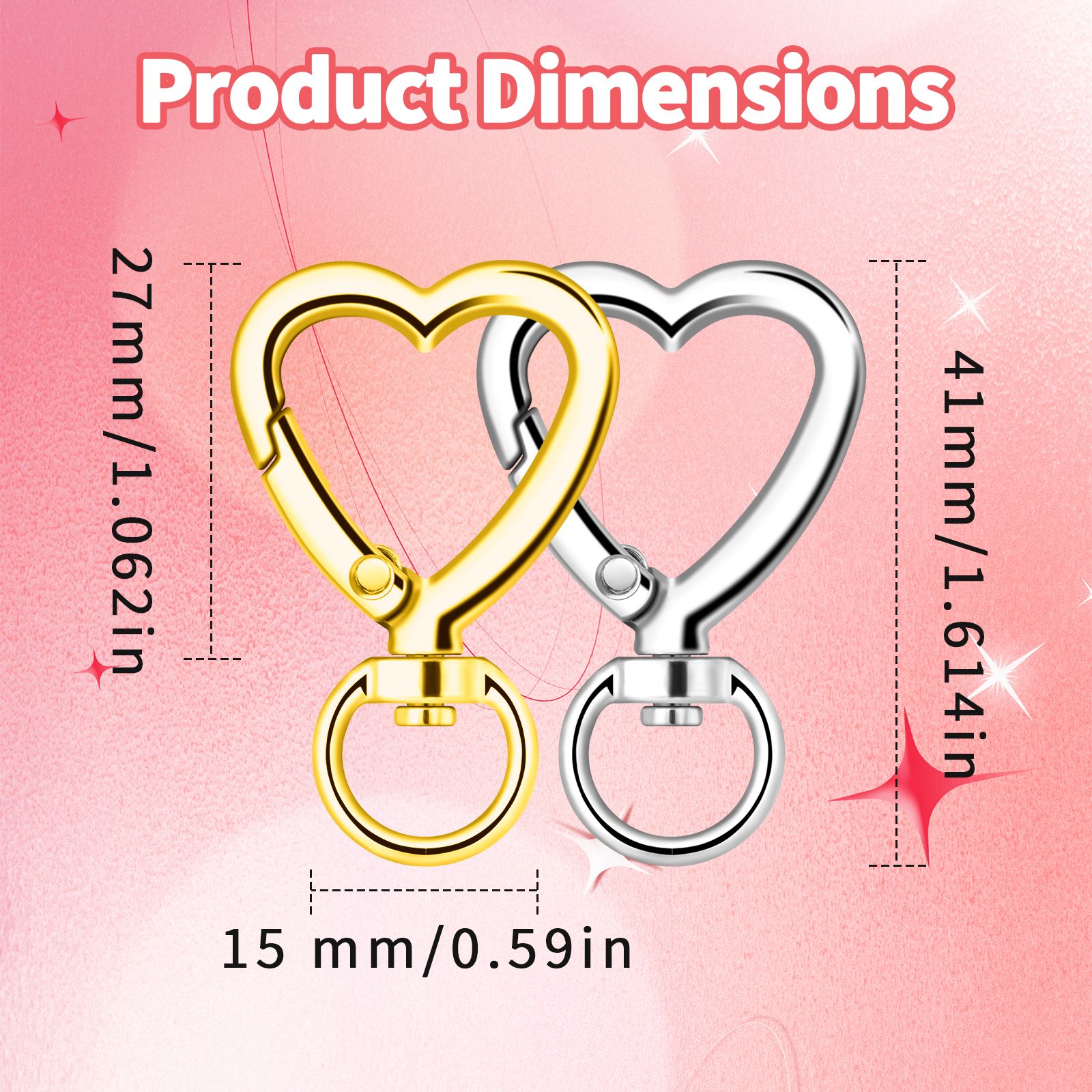 10pcs Metal Heart Lobster Claw - Jewelry Making Kit For Beginners recension och pris