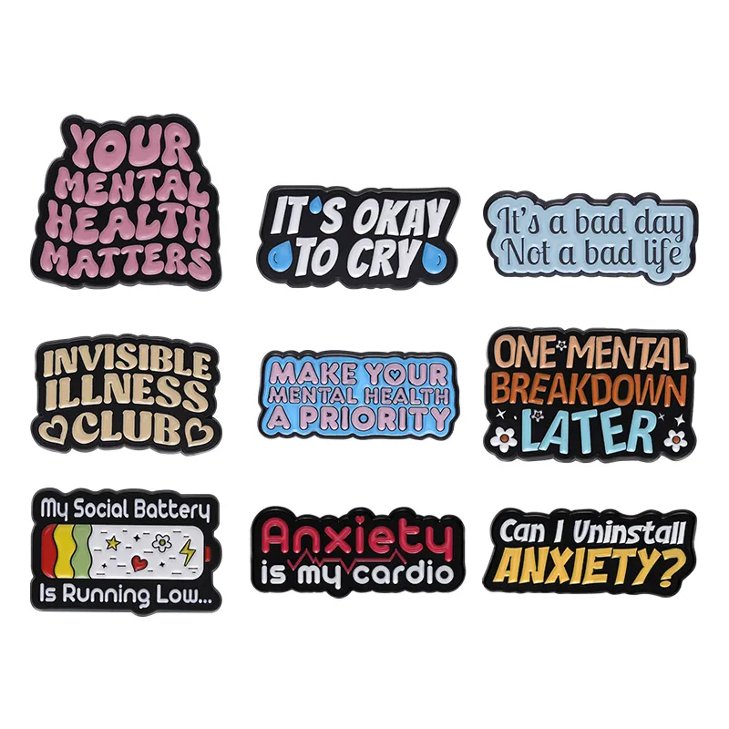 Quote Anxiety Brooch Enamel Pi - Jewelry Making Quotes recension och pris