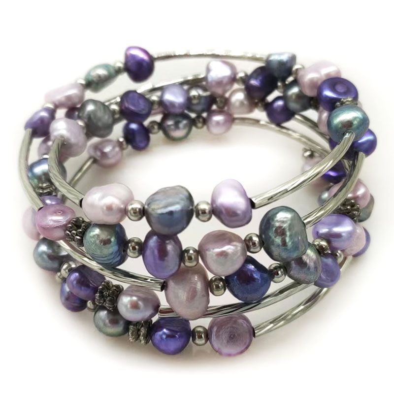 33 inches 7-8mm Purple Natural - Memory Wire Bracelet recension och pris