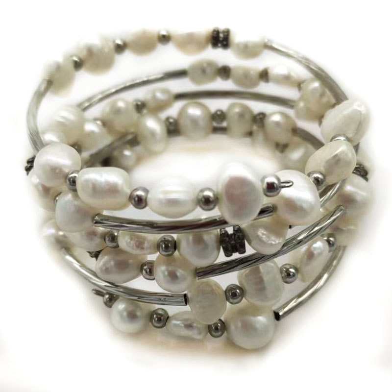33 inches 7-8mm Purple Natural - Memory Wire Bracelet recension och pris