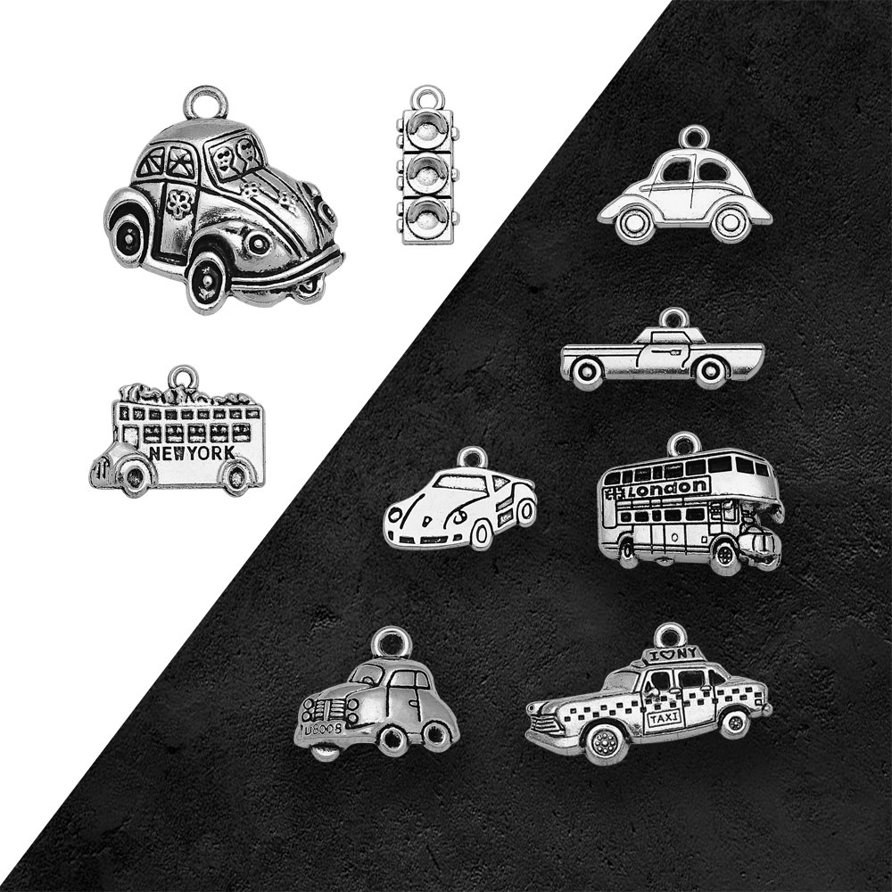 Silver Plated Taxi Bus Car Tra - Jewelry Making London recension och pris
