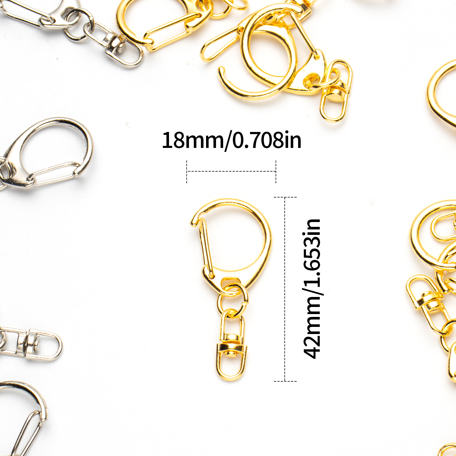 5pcs D Snap Hook Keychain Ring - Jewelry Making Kit For Beginners recension och pris