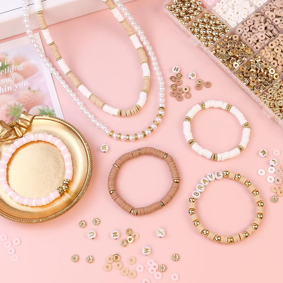 1970pcs light pink clay bead s - Jewelry Making Online recension och pris