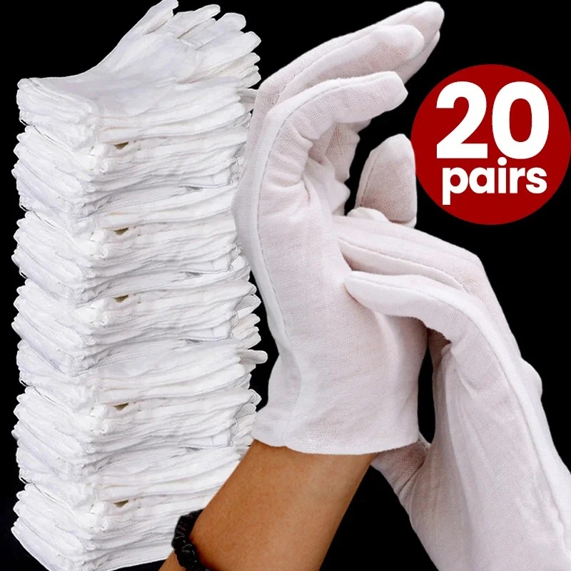 1-20pairs White Cotton Work Gl - Jewelry Making Gloves recension och pris