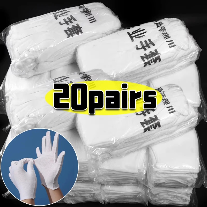 1-20pairs White Cotton Work Gl - Jewelry Making Gloves recension och pris