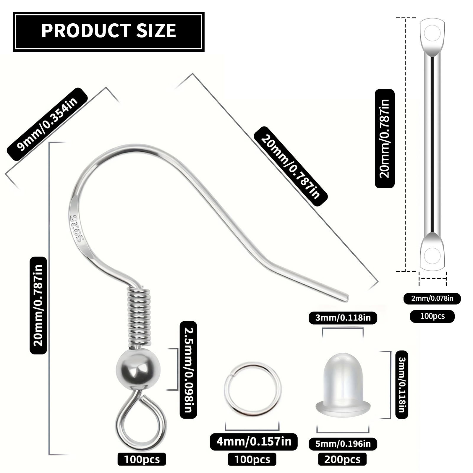 925 Silver/Gold Plated Earring - Jewelry Making Kits recension och pris