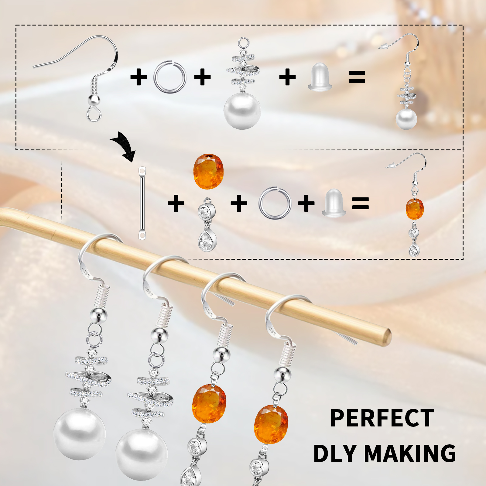 925 Silver/Gold Plated Earring - Jewelry Making Kits recension och pris
