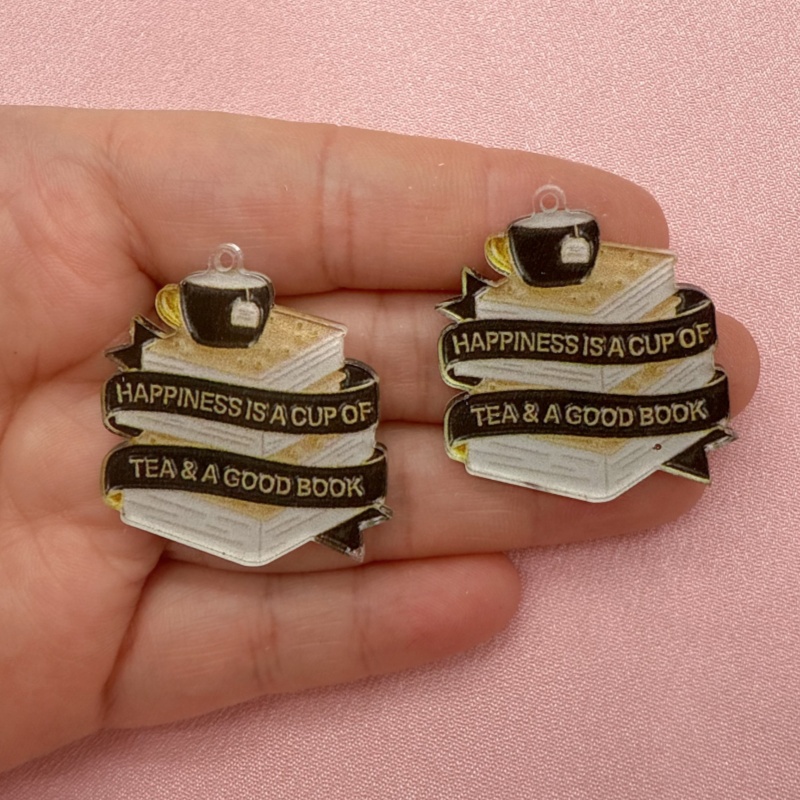 10pcs acrylic book coffee quot - Jewelry Making Quotes recension och pris