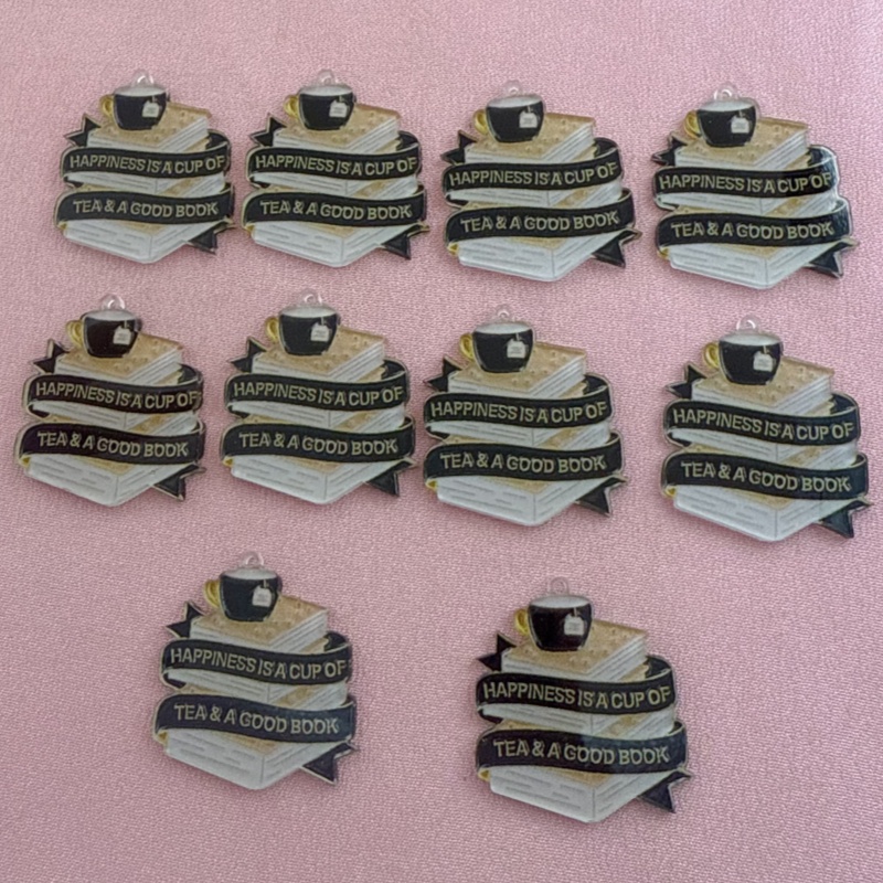 10pcs acrylic book coffee quot - Jewelry Making Quotes recension och pris