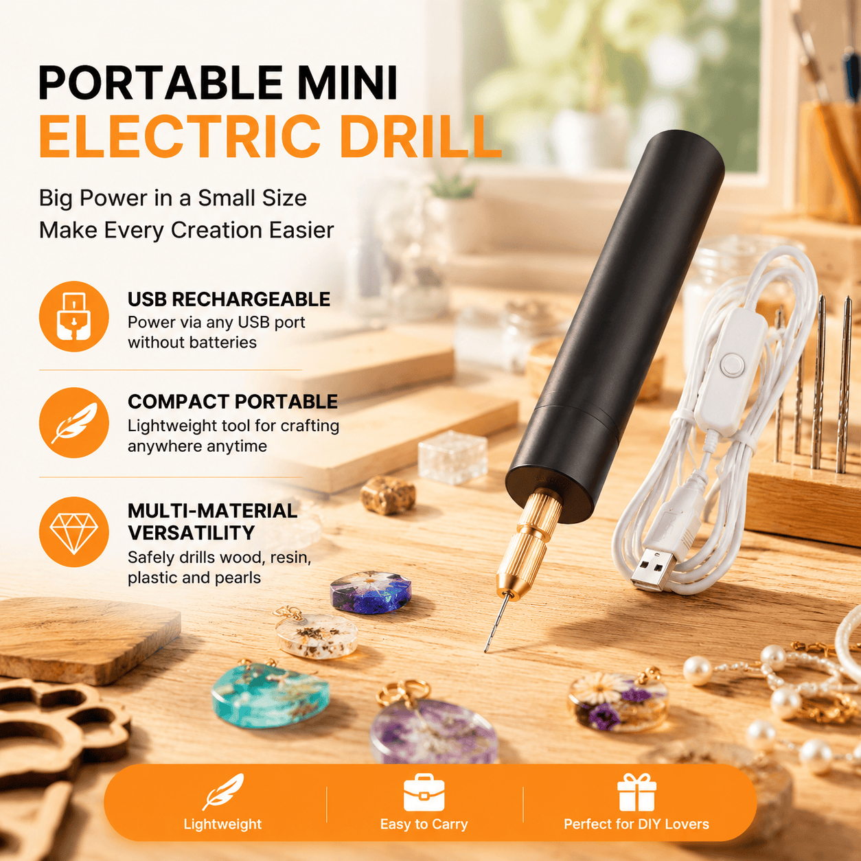 Portable Mini Electric Drill U - Jewelry Making Dc recension och pris
