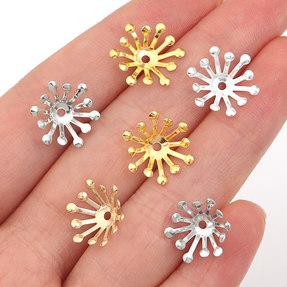 100Pcs Diameter 13MM Gold Colo - Jewelry Making Materials Wholesale recension och pris