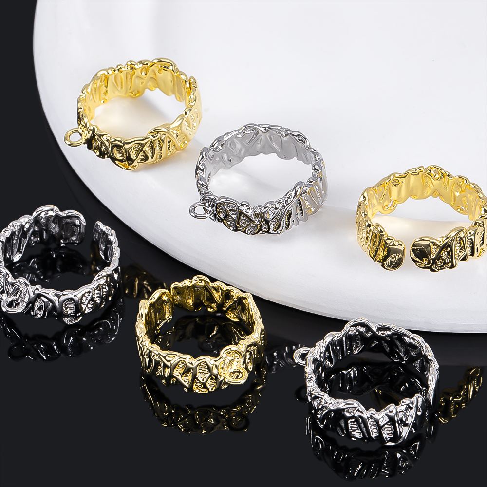 2Pcs Gold Plated Irregular Ope - Jewelry Making Materials Wholesale recension och pris