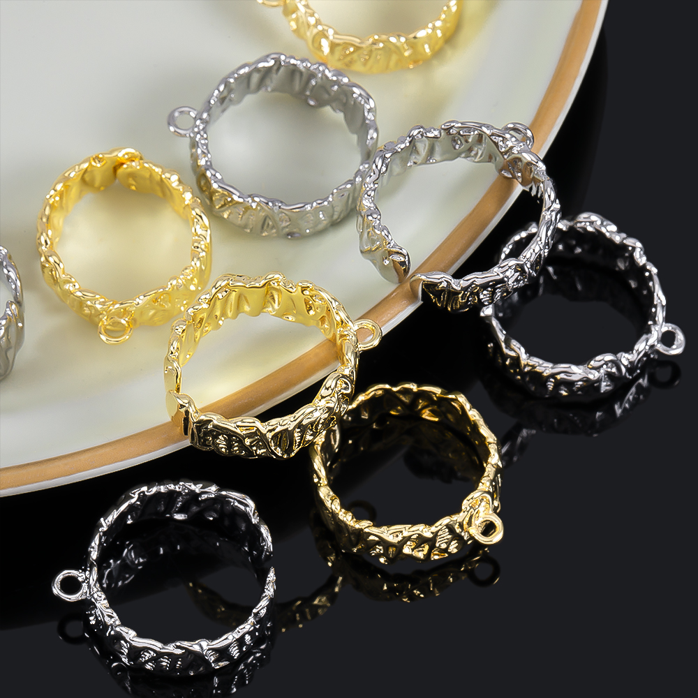 2Pcs Gold Plated Irregular Ope - Jewelry Making Materials Wholesale recension och pris