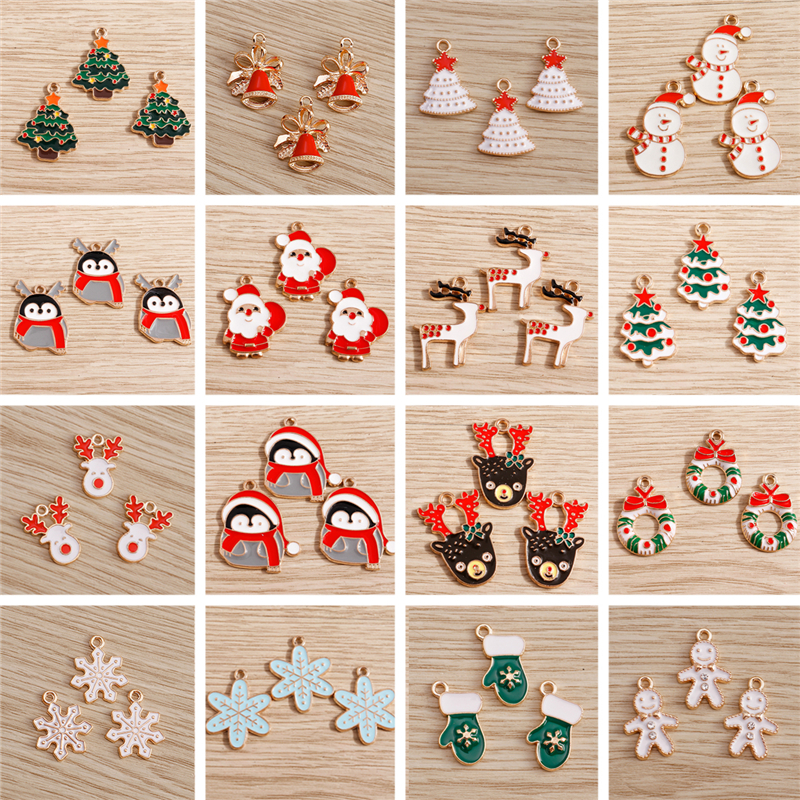 10pcs Cute Christmas Charms En - Jewelry Making Gloves recension och pris