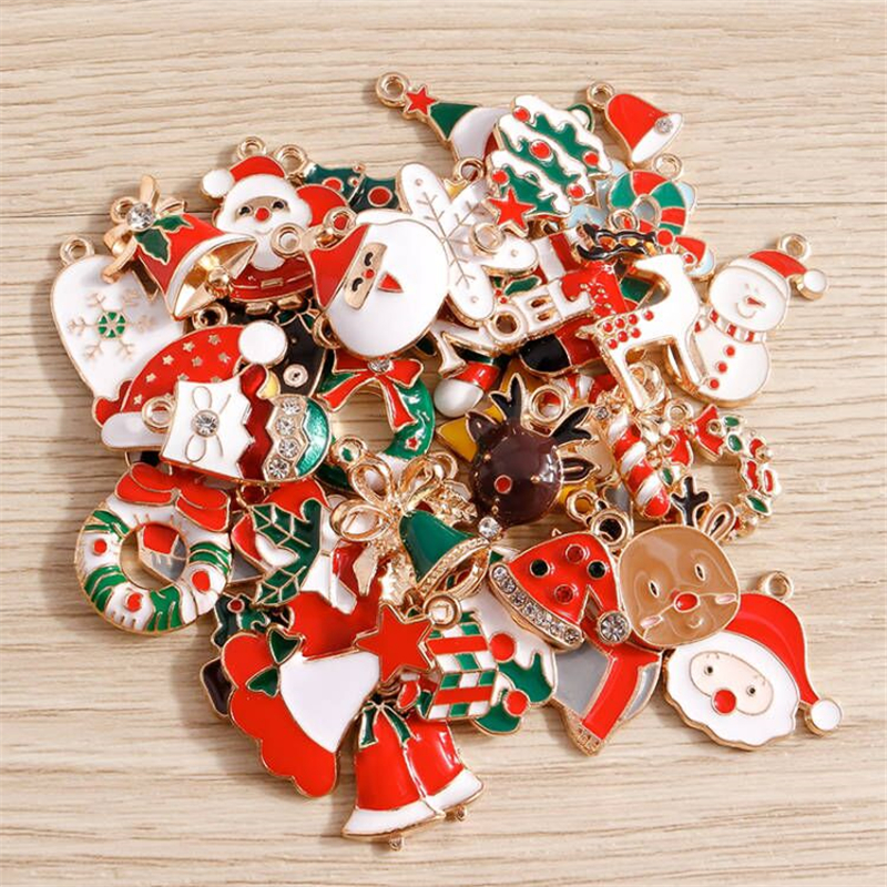 10pcs Cute Christmas Charms En - Jewelry Making Gloves recension och pris