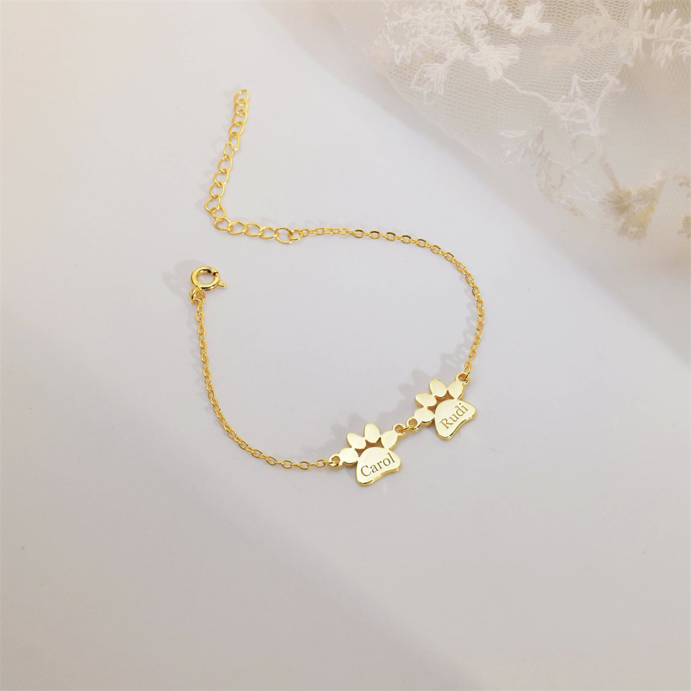 Pet Name Jewelry Dog Paw Print - Memory Wire Bracelet recension och pris